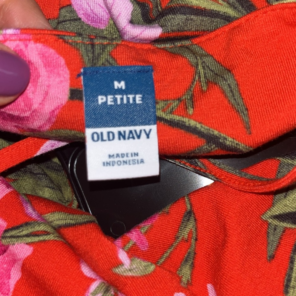 NWT Old Navy Red/Orange Floral Soaghetti Strap Dress M - Picture 8 of 8